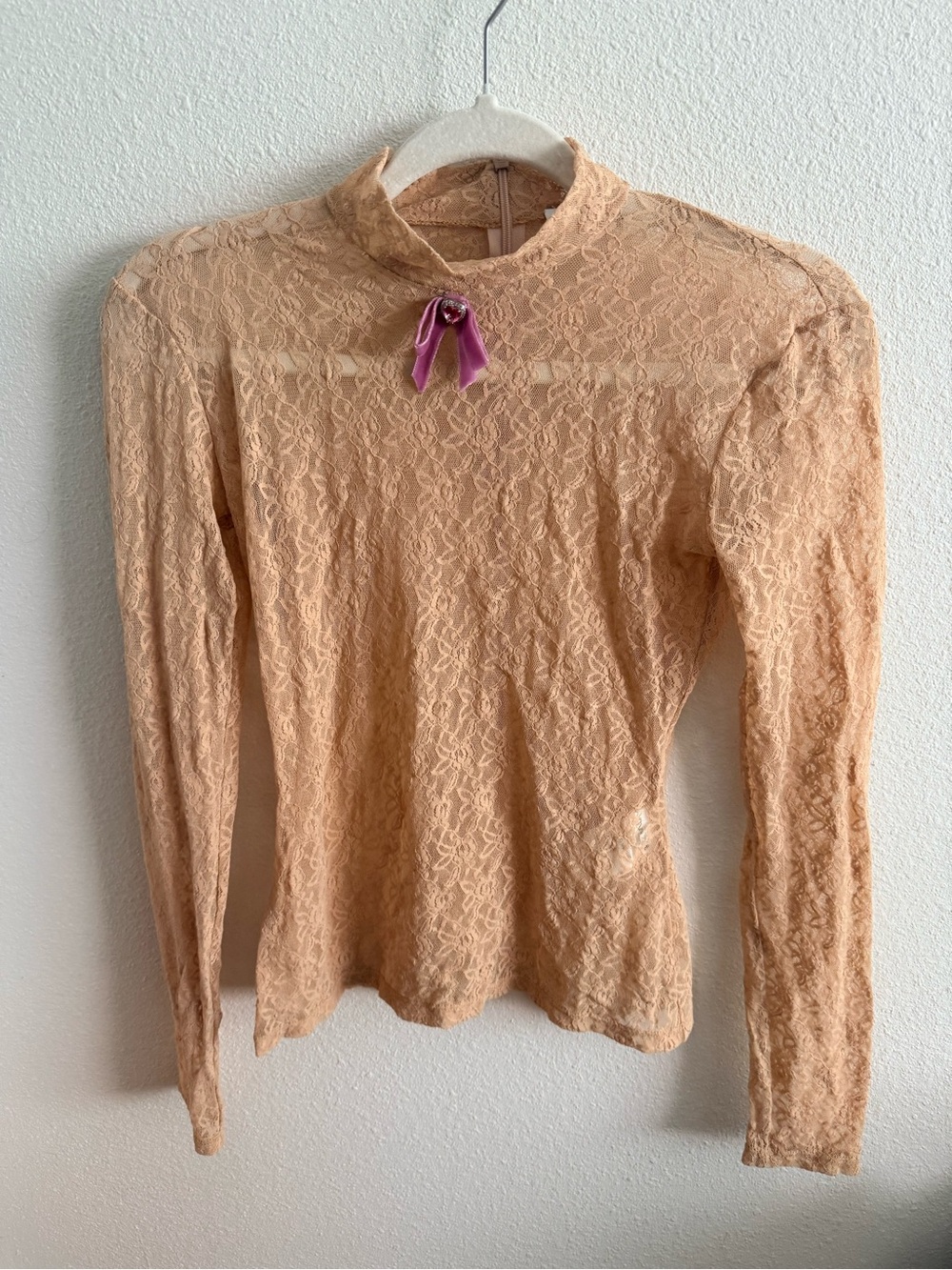 Vivetta Lace Mock Turtleneck - Nude - XS - Picture 2 of 6